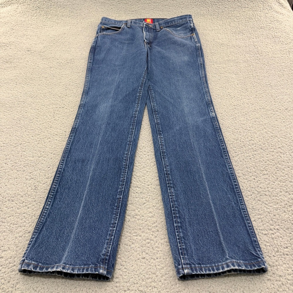 Wrangler 36MWZ Cowboy Cut Slim Fit Jeans Mens 33x34 Blue Denim